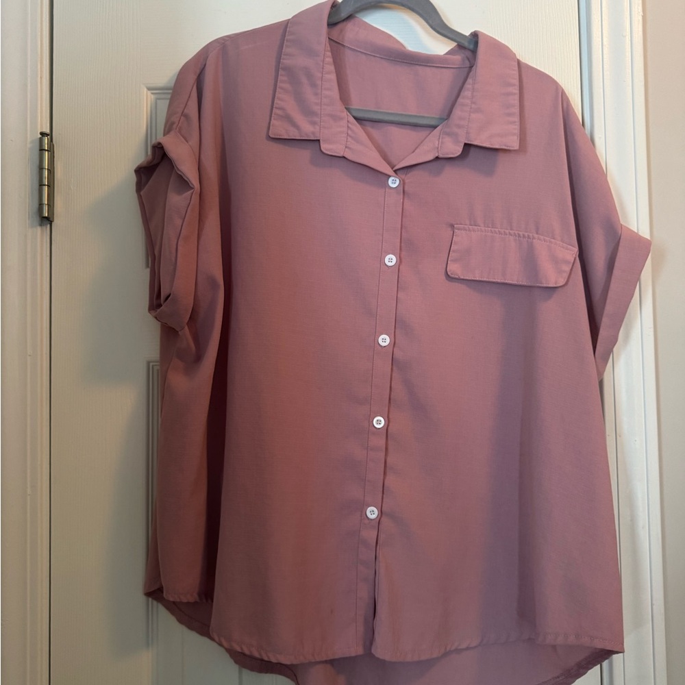 SHEIN Mauve Button-Down Shirt